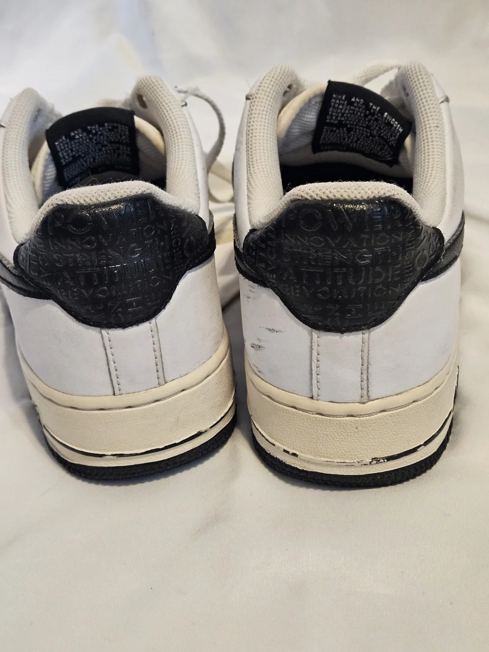 NIKE-Boys Air Force 1 XXV, AF1-82 White/Black Leather Sneakers SZ 7Y
